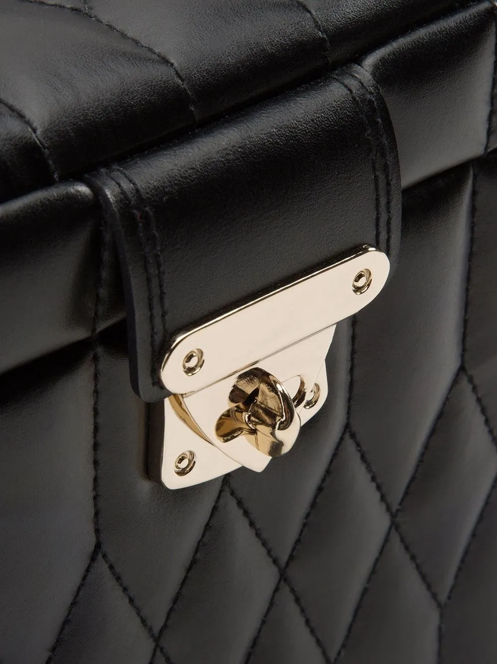 Wolf Medium Caroline Jewellery Case In Black