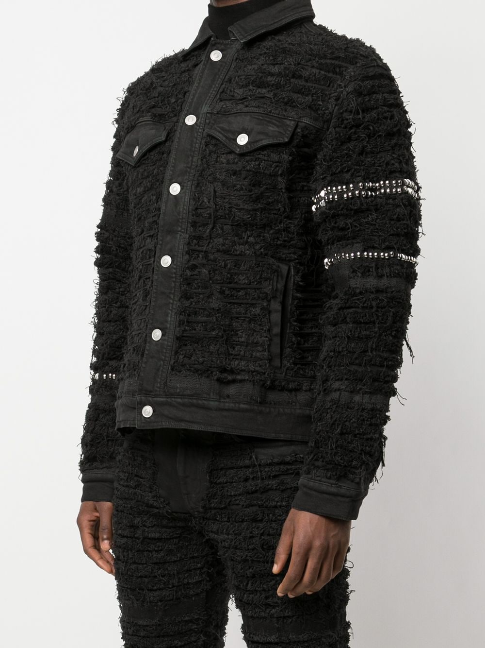 Shop Alyx Stud-embellished Denim Jacket In Black