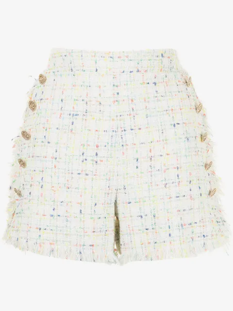 Edward Achour Paris tweed-style sailor shorts