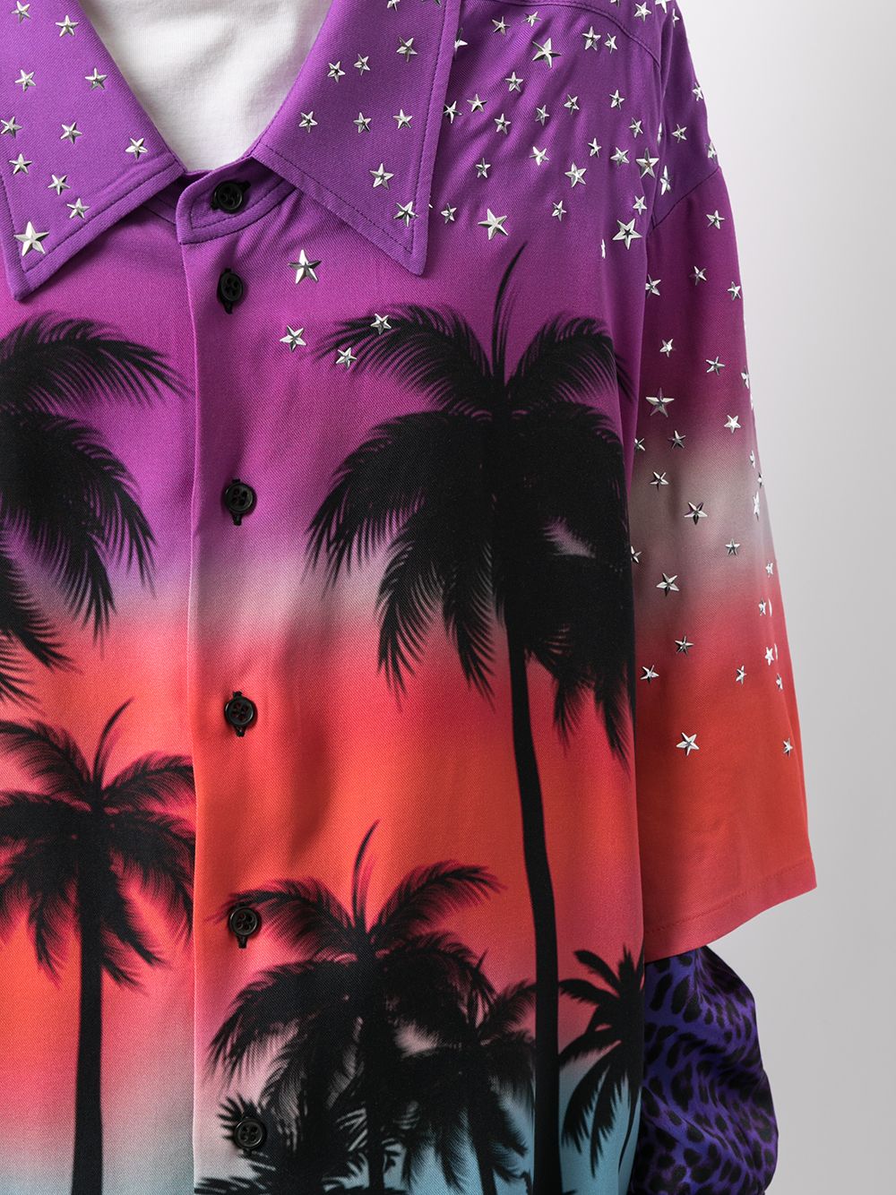 Shop Faith Connexion Oversize Palm Tree-print Shirt In Multicolour