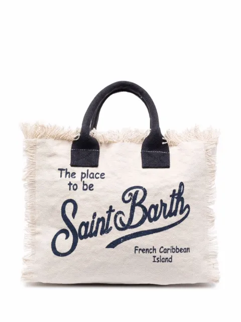MC2 Saint Barth logo-print cotton beach bag