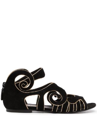 Chanel lace store up sandals