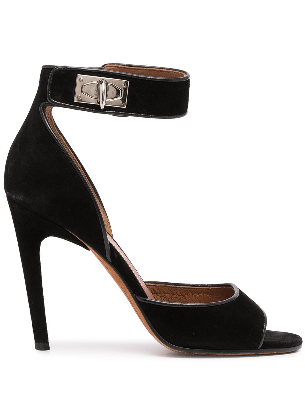 Pre-owned Givenchy Twist-lock Ankle Strap Sandals In Black