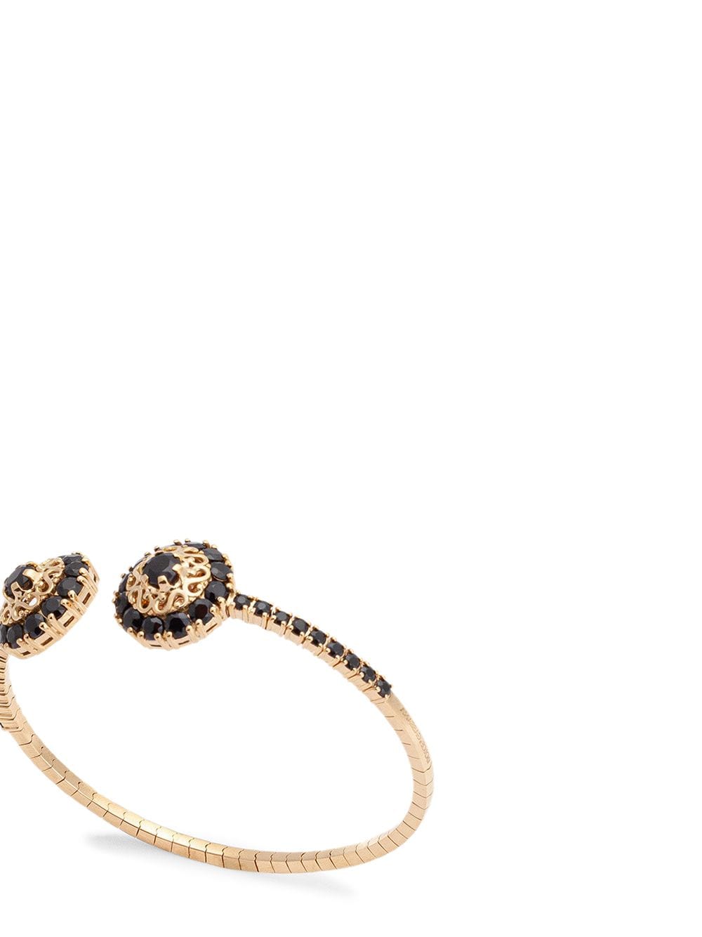 Shop Dolce & Gabbana 18kt Yellow Gold Family Rosette Motif Black Sapphire Cuff