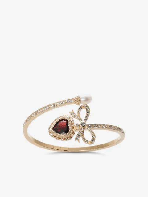 Dolce & Gabbana 18K yellow gold Devotion rhodolite garnet and sapphire bracelet