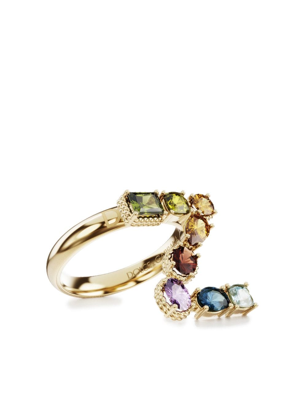Shop Dolce & Gabbana 18kt Yellow Gold Rainbow Alphabet Z Ring