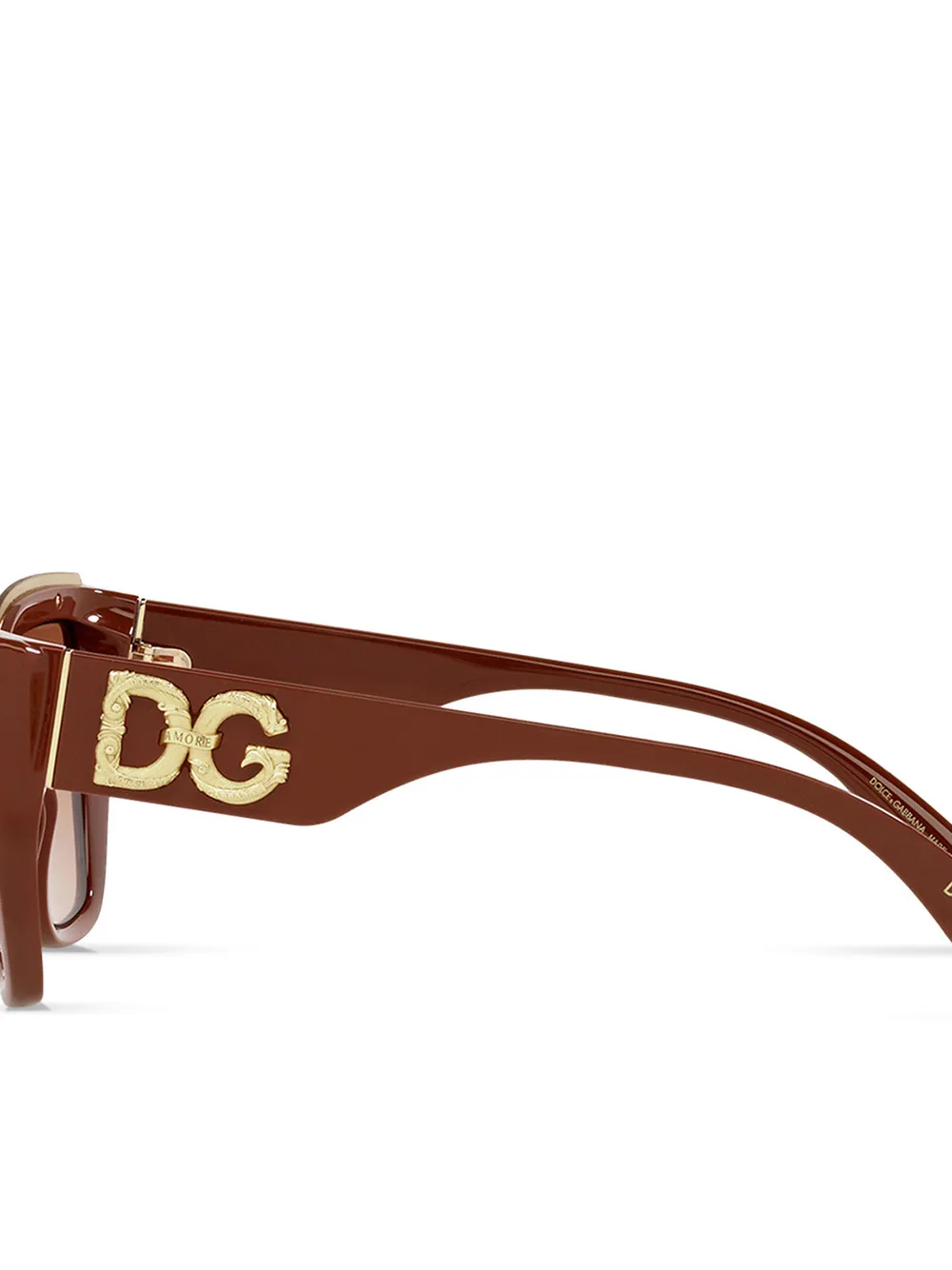 фото Dolce & gabbana eyewear солнцезащитные очки в оправе 'кошачий глаз' с логотипом