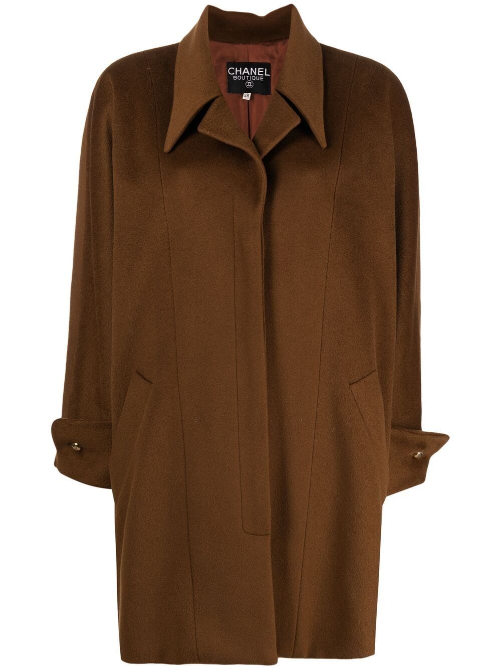 Pre-owned Chanel 1980s Single-breasted Coat In Brown