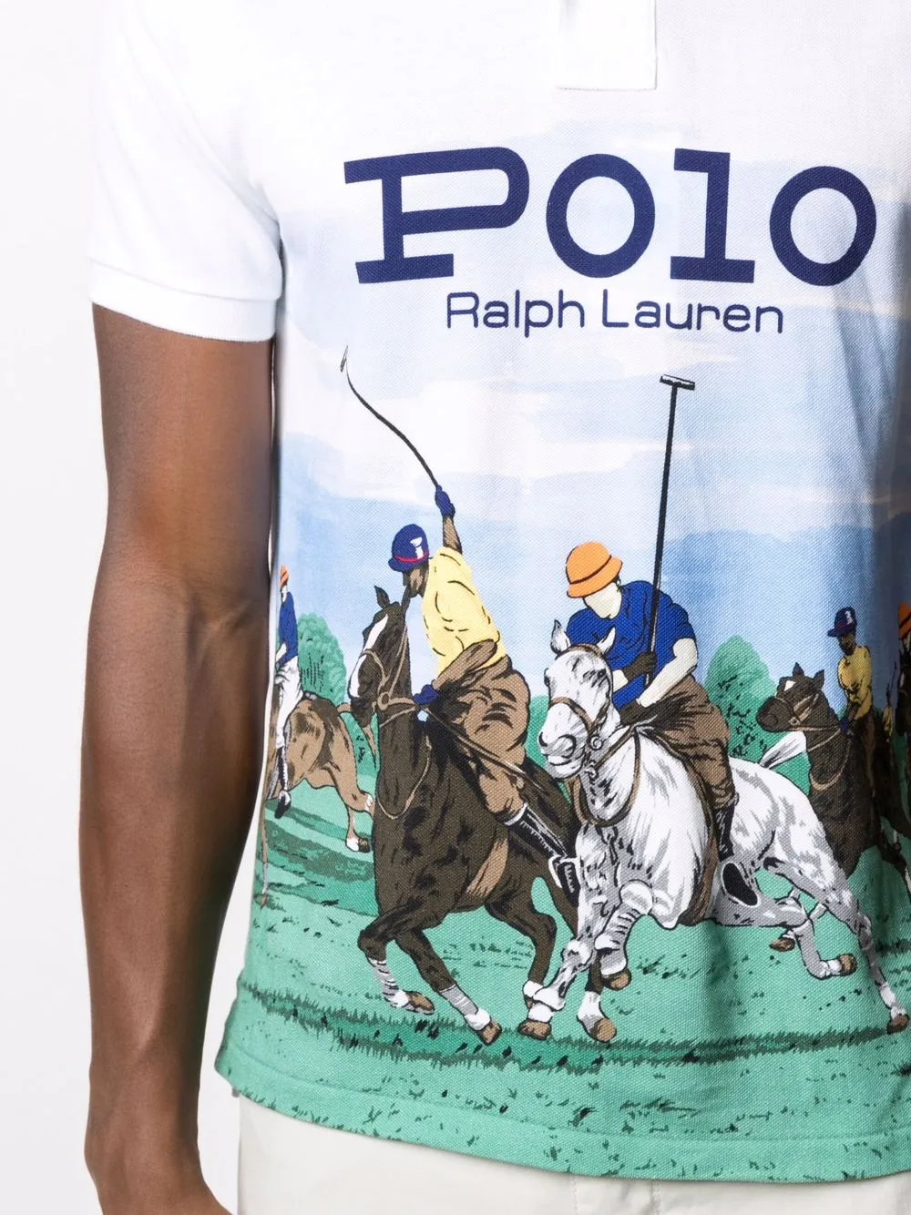 фото Polo ralph lauren рубашка поло с графичным принтом