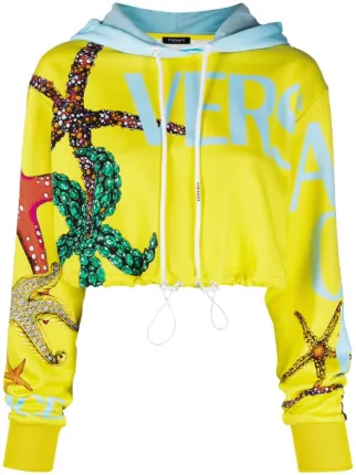 Versace Cropped logo-print Hoodie 