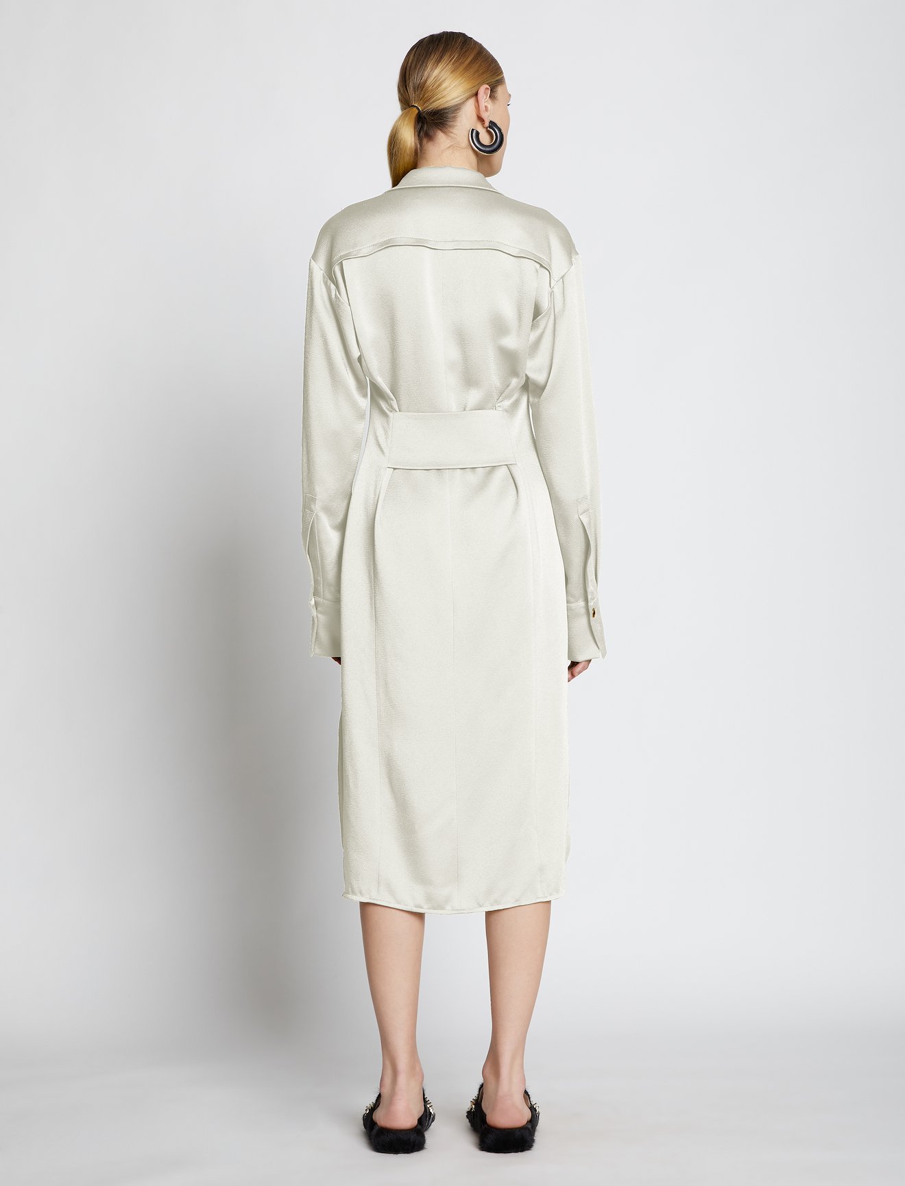 Hammered Satin Long Sleeve Dress #2