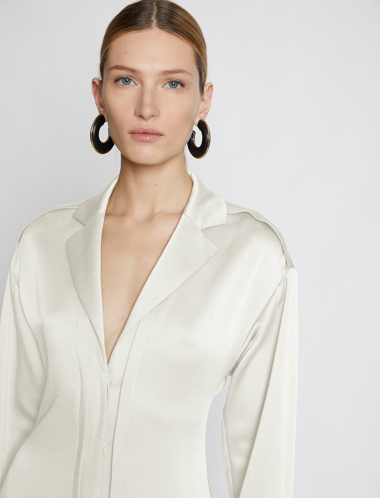 Hammered Satin Long Sleeve Dress #3