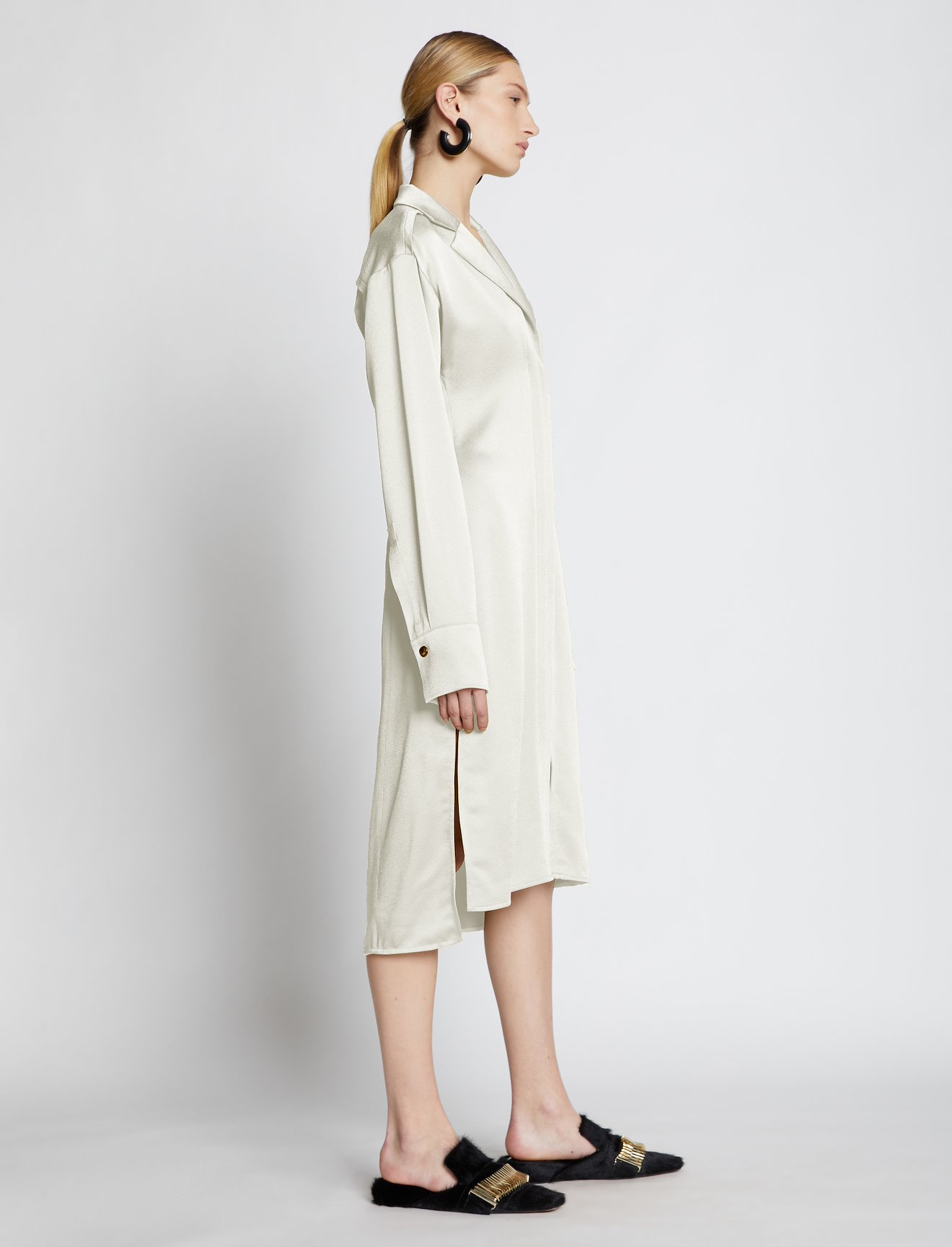 Hammered Satin Long Sleeve Dress #1