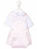 Siola piped-trim cotton playsuit set - Pink