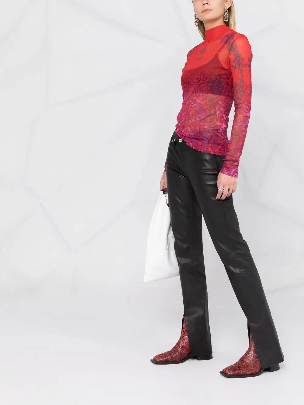 фото Givenchy сетчатый топ с леопардовым принтом