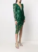 Zuhair Murad Drapiertes Kleid mit Pailletten