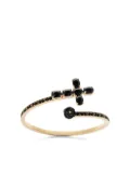 Dolce & Gabbana 18kt yellow gold Family black sapphire cross and jade rose cuff