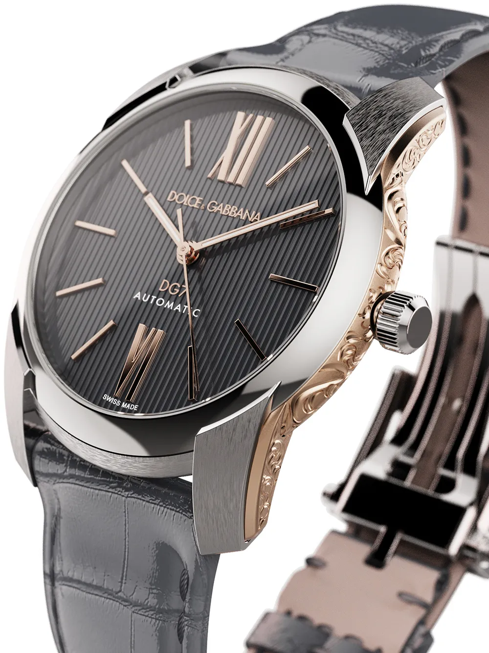  Dolce & Gabbana 'dg7 Gattopardo' Armbanduhr, 40mm   Grau 