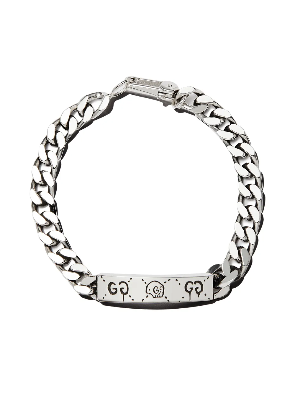 Gucci - Men - Guccighost Engraved Sterling Silver ID Bracelet Silver - 18