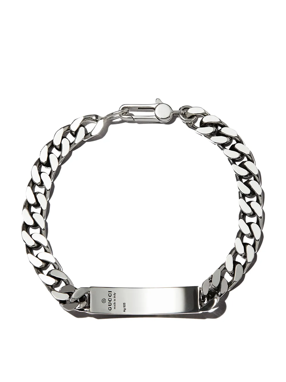 Gucci - Men - Guccighost Engraved Sterling Silver ID Bracelet Silver - 18