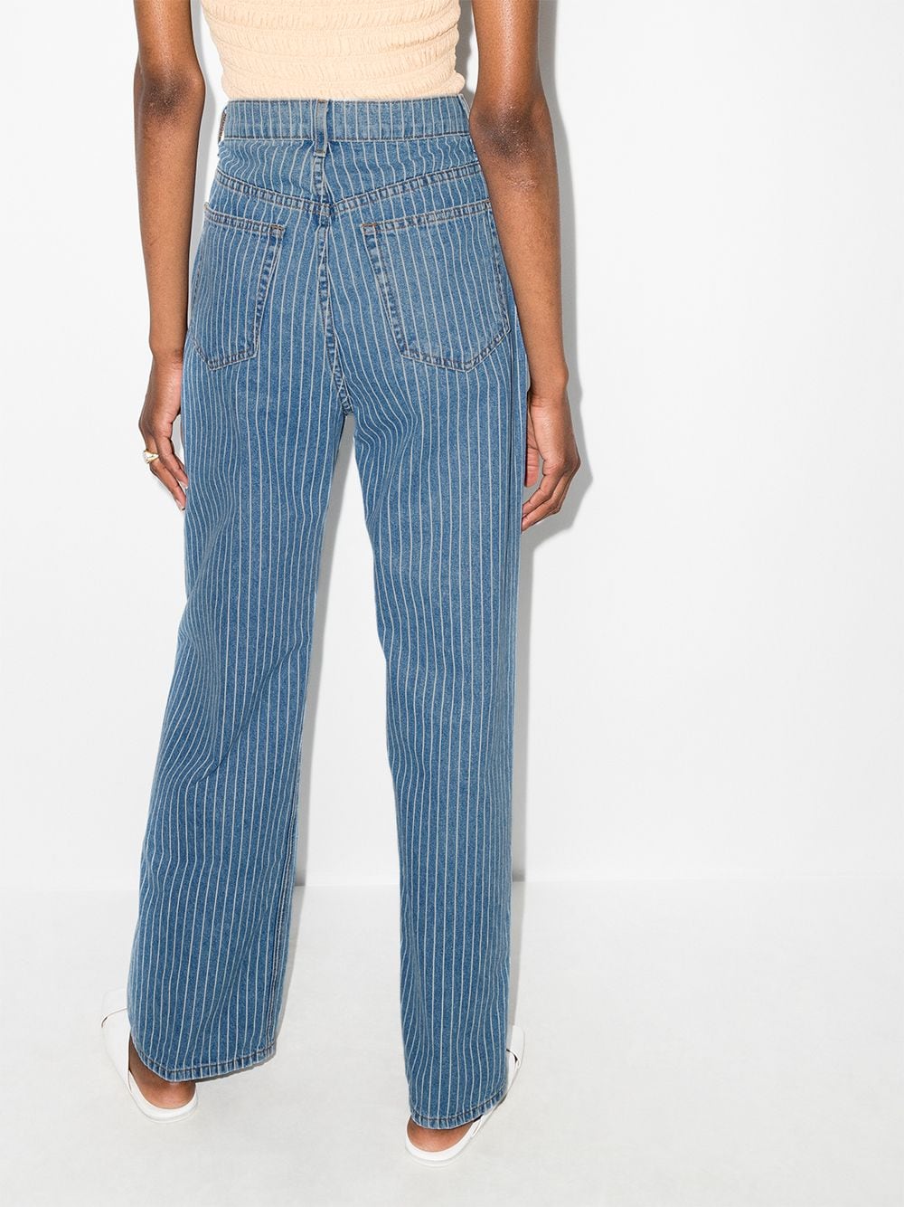 фото Reformation широкие джинсы hailey в тонкую полоску