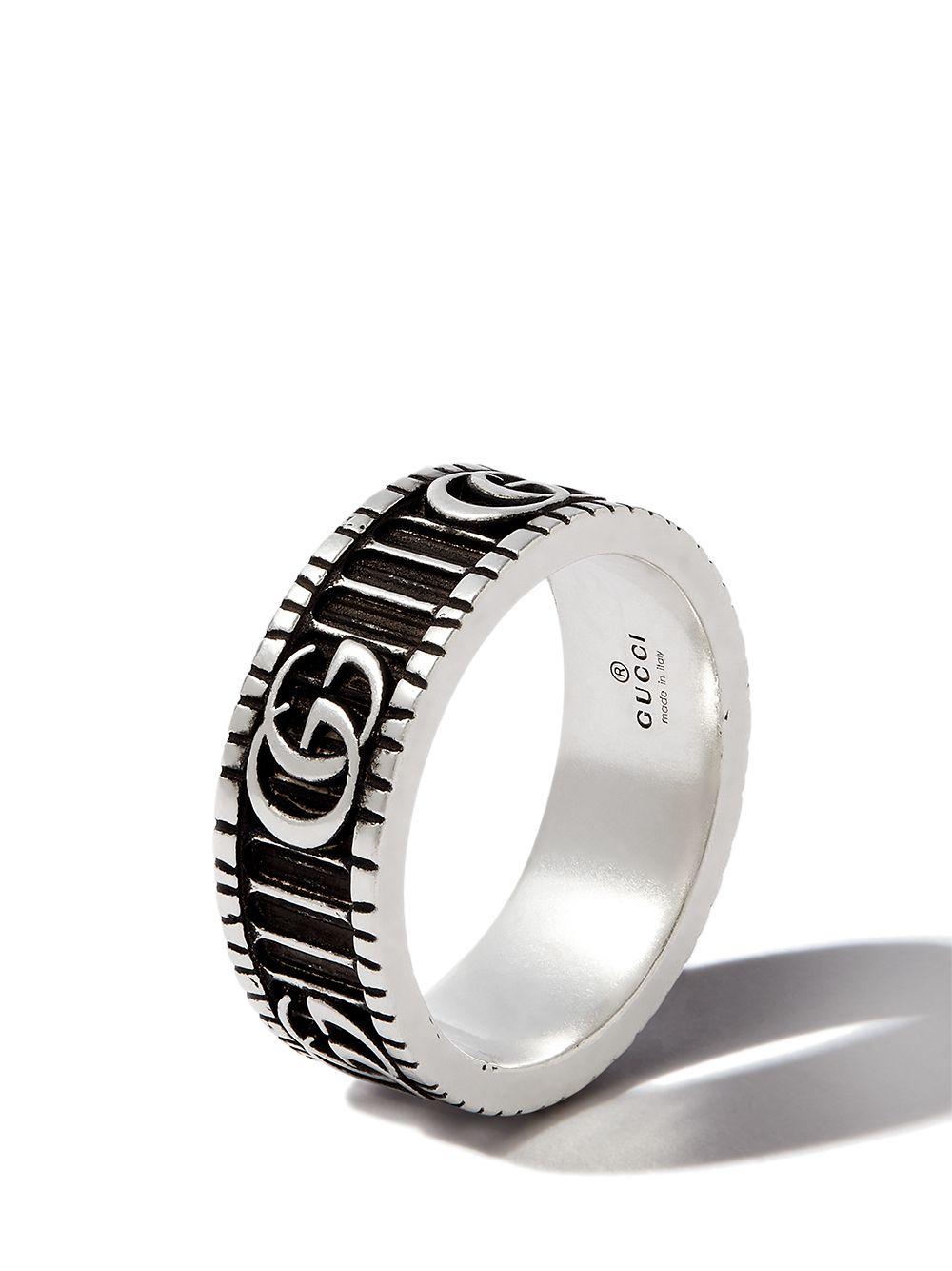 фото Gucci серебряное кольцо с логотипом double g