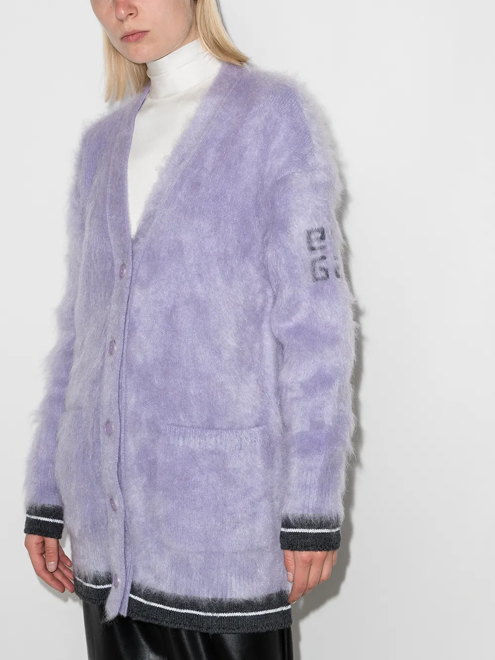 Image 2 of Givenchy logo-embroidered knitted cardigan