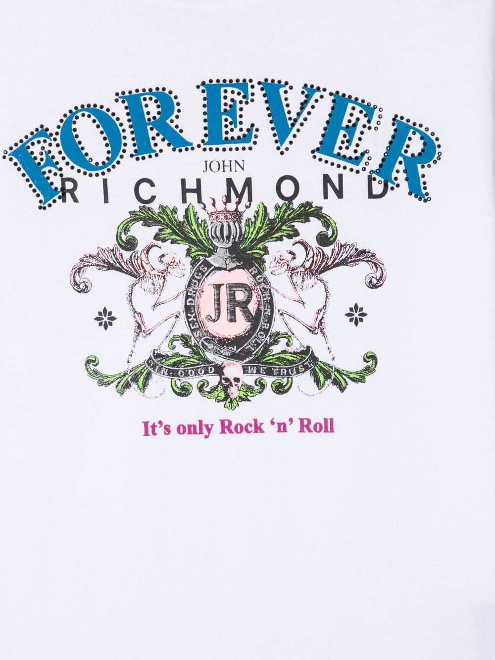 Shop John Richmond Junior Forever Cotton T-shirt In White