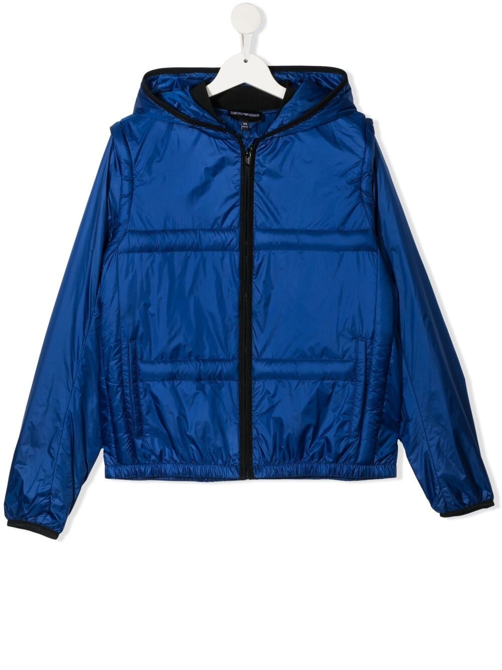 Emporio Armani Kids' Embossed Logo Padded Jacket In Blue