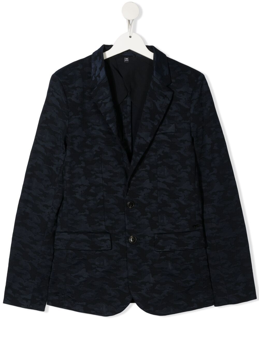 Emporio Armani Camouflage-print Blazer In Blue