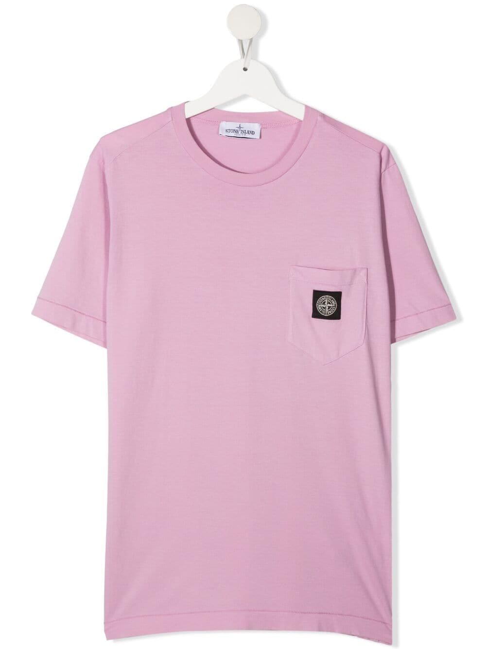Stone Island Junior Teen Logo-patch T-shirt In Pink