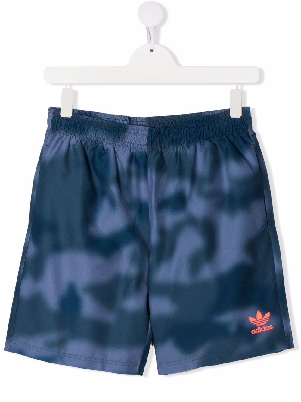 Adidas Originals Teen Abstract-print Swim Shorts In Blue
