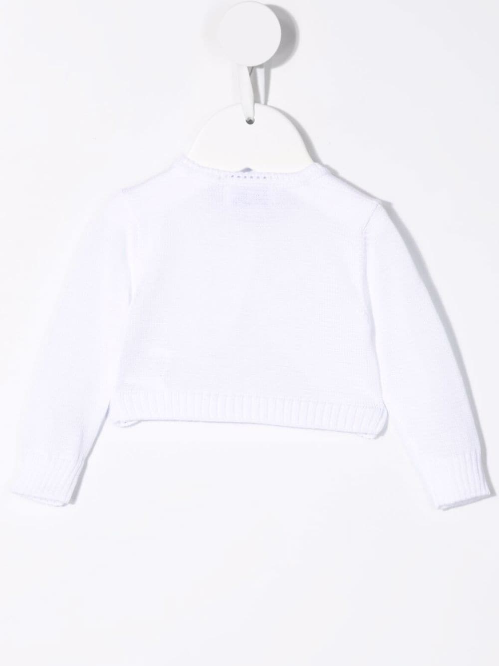 Shop Siola Long-sleeve Knit Cardigan In 白色