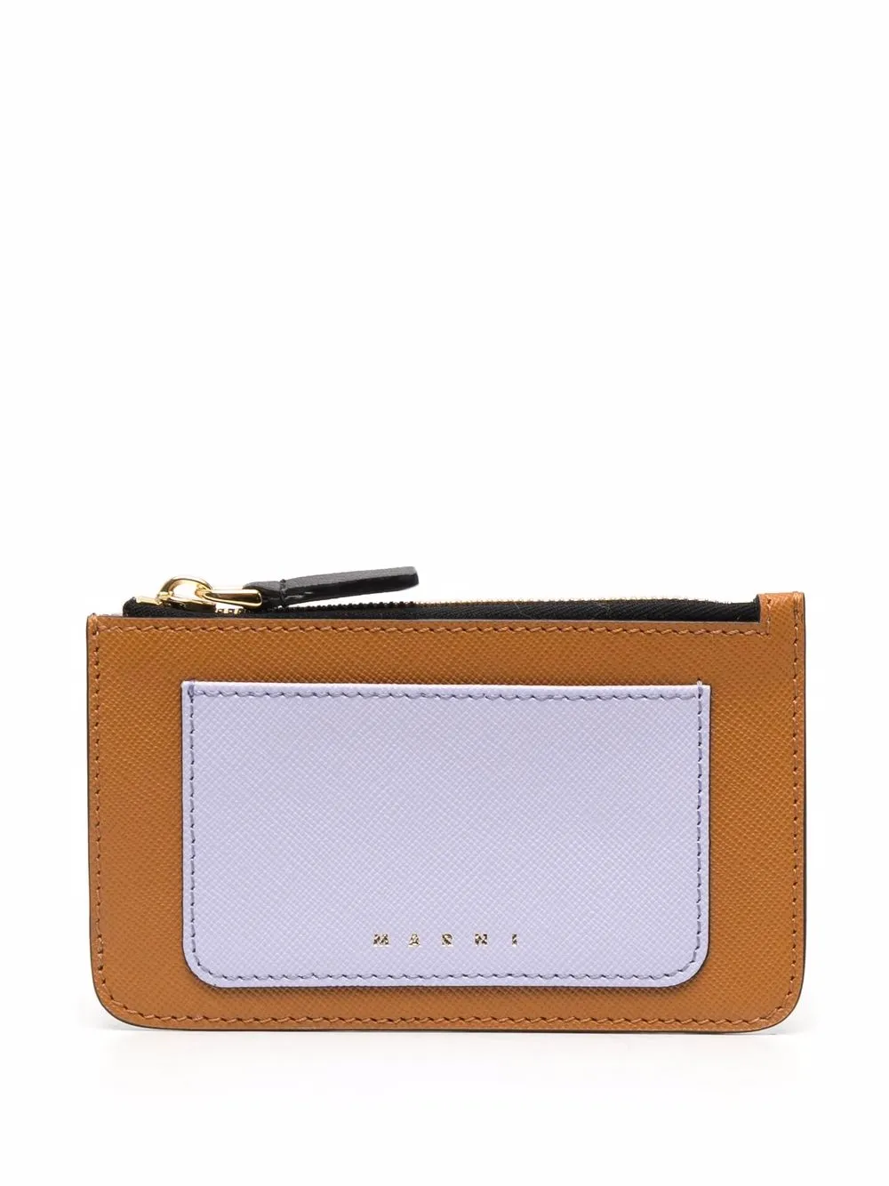 

Marni stripe-detail zipped pouch - Brown