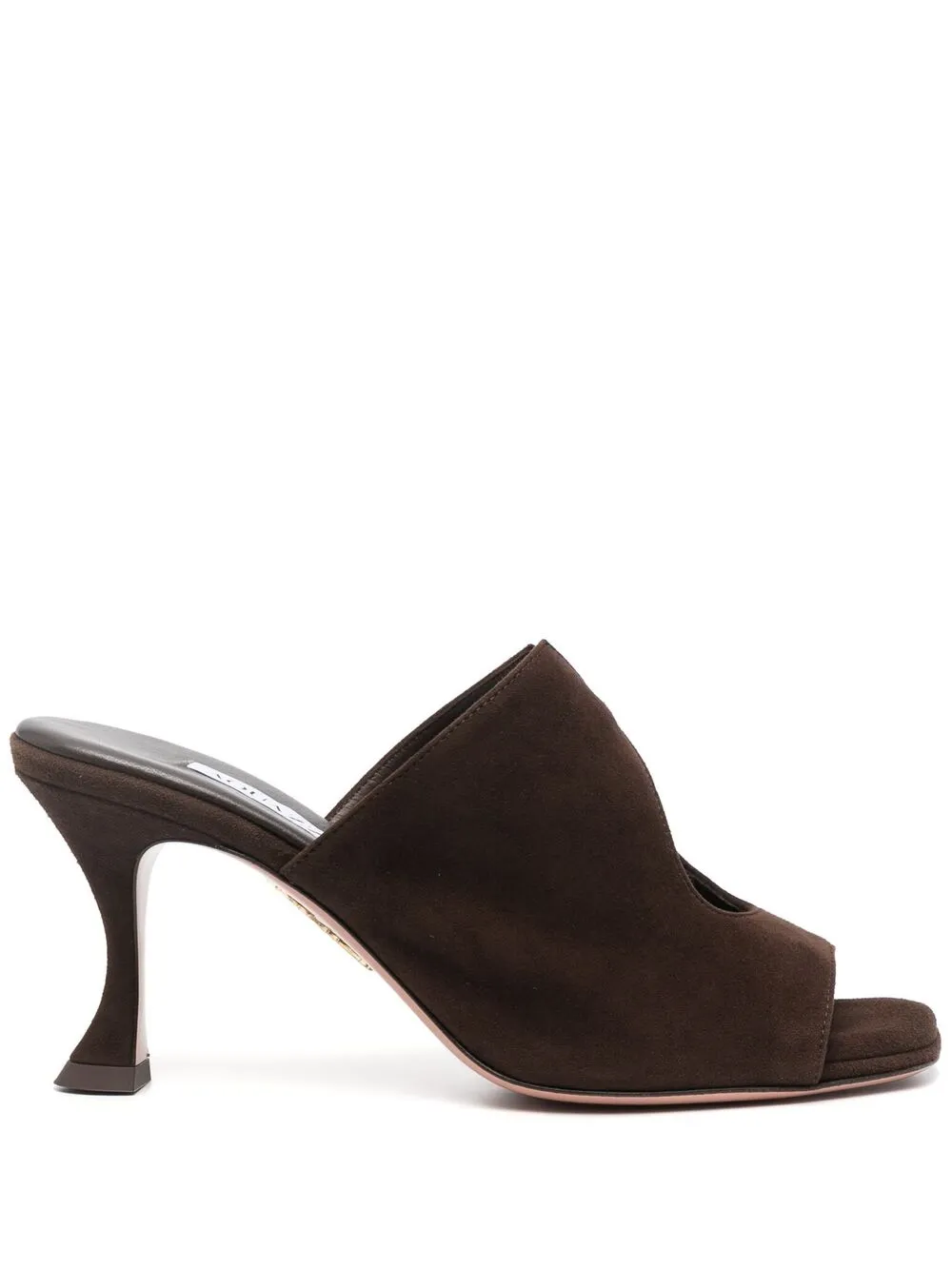 Aquazzura Suede Cut-out Mules In Brown