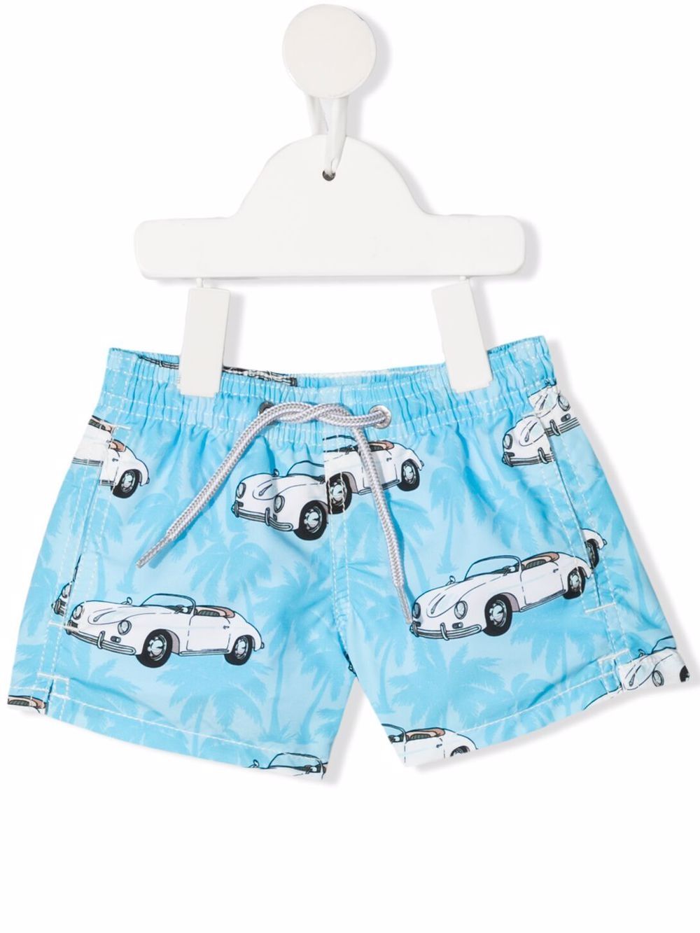 Mc2 Saint Barth Kids' Car Pattern Swimming Shorts In Blue