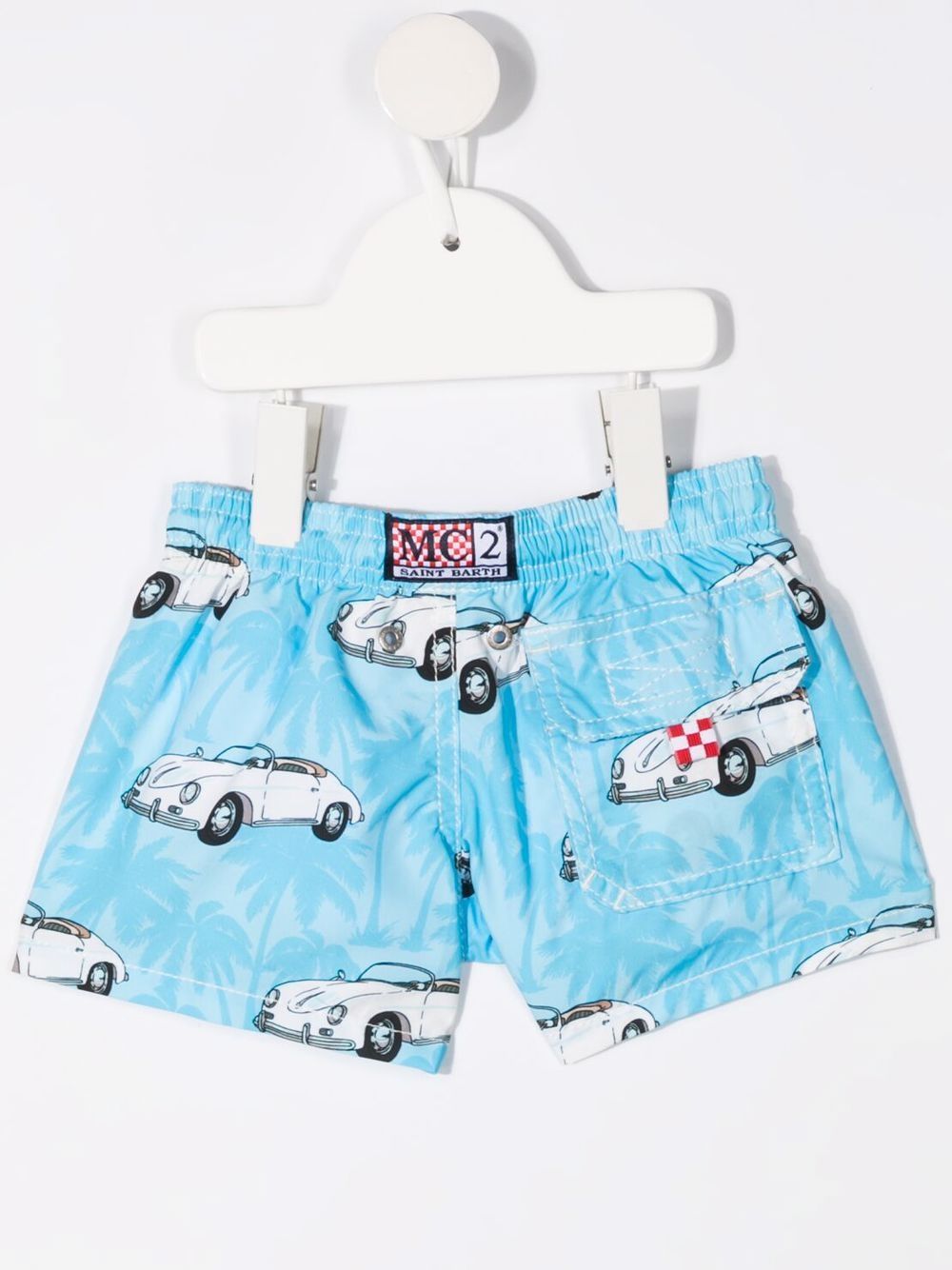 Shop Mc2 Saint Barth Car Pattern Swimming Shorts In Blue