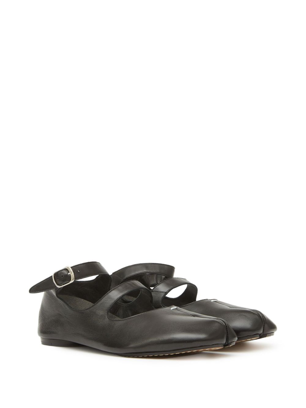 Maison Margiela Tabi leather ballerina shoes - Black