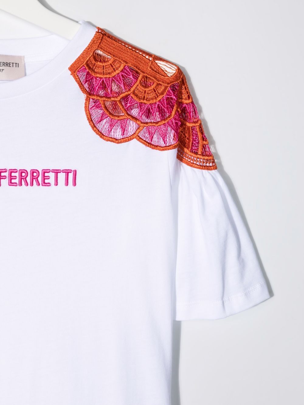 фото Alberta ferretti kids платье-футболка с кружевом