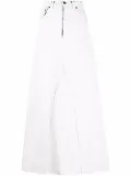 Maison Margiela high-waisted denim maxi skirt - White