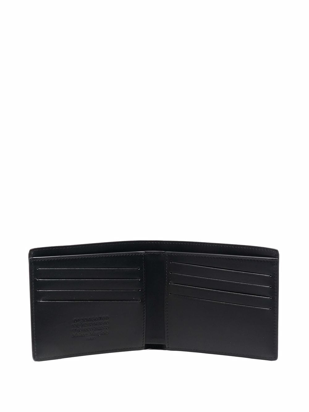 Shop Maison Margiela Leather Bi-fold Wallet In Schwarz