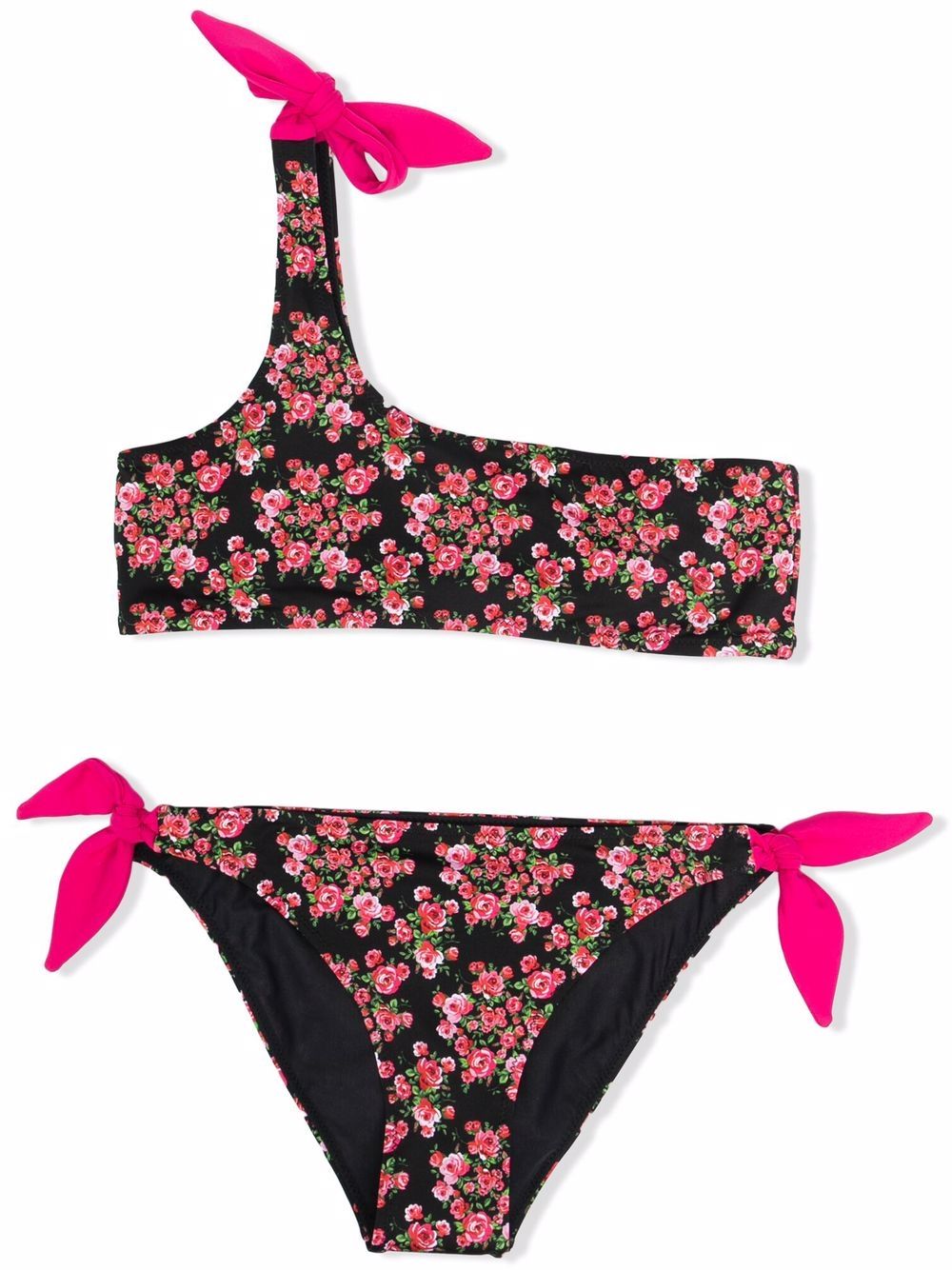 Mc2 Saint Barth Ava Rose-print Bikini Set In 黑色 | ModeSens