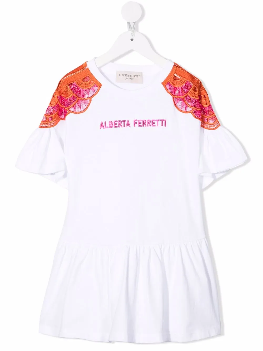 фото Alberta ferretti kids платье с вышитым логотипом