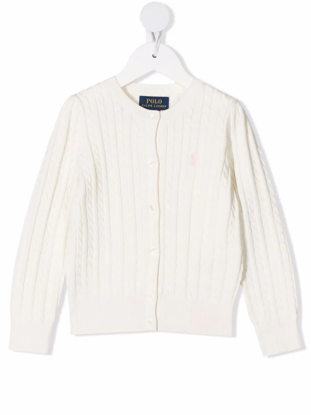 

Ralph Lauren Kids cárdigan en tejido de ochos - Blanco