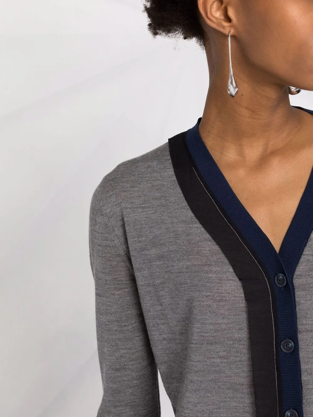 Maison Margiela Du0026eacute;cortiquu0026eacute; Colorblock Wool-blend Cardigan In  Grey | ModeSens