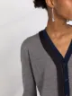 Maison Margiela two-tone stitch-detail cardigan