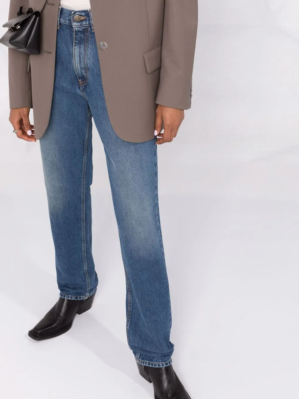 фото Maison margiela прямые джинсы с завышенной талией