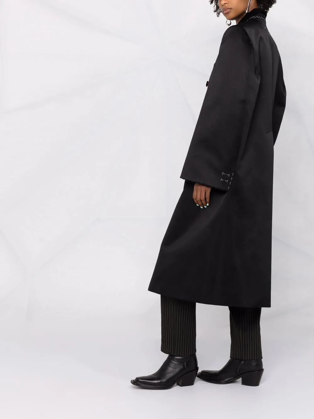 マルジェラ　ブラック ダブルブレスト トレンチコート Maison Margiela メゾン・マルジェラ ダブルブレスト トレンチ