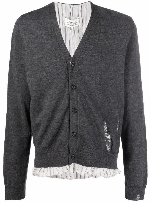 Maison Margiela distressed-detail Knit Cardigan - Farfetch