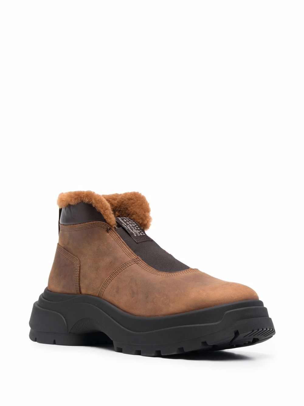 Shop Maison Margiela Chunky-sole Ankle Boots In Brown
